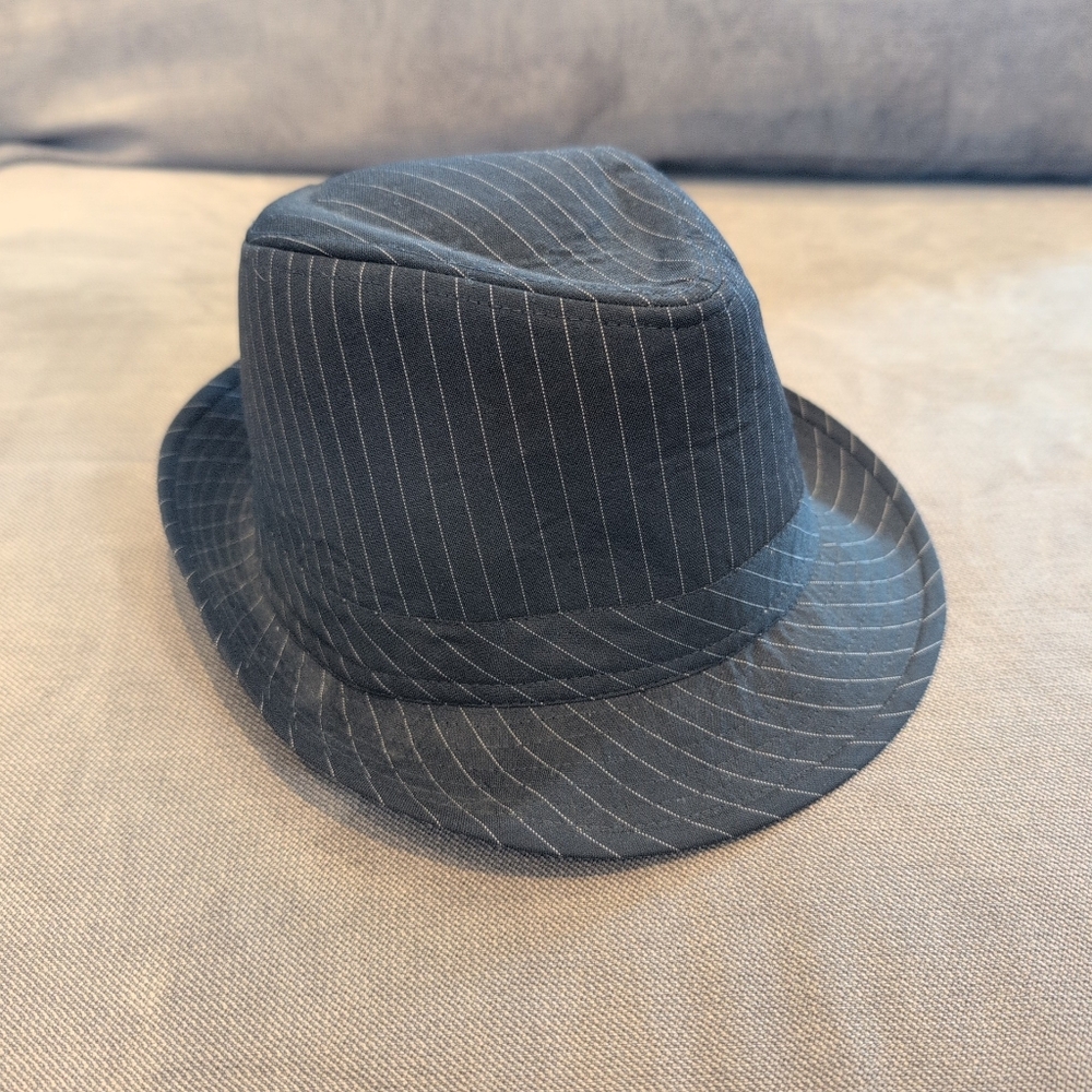 Black Pinstripe Free Authority Fedora Hat